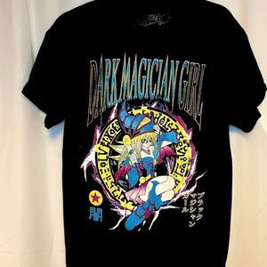 Black Graphic Tee with Anime Design